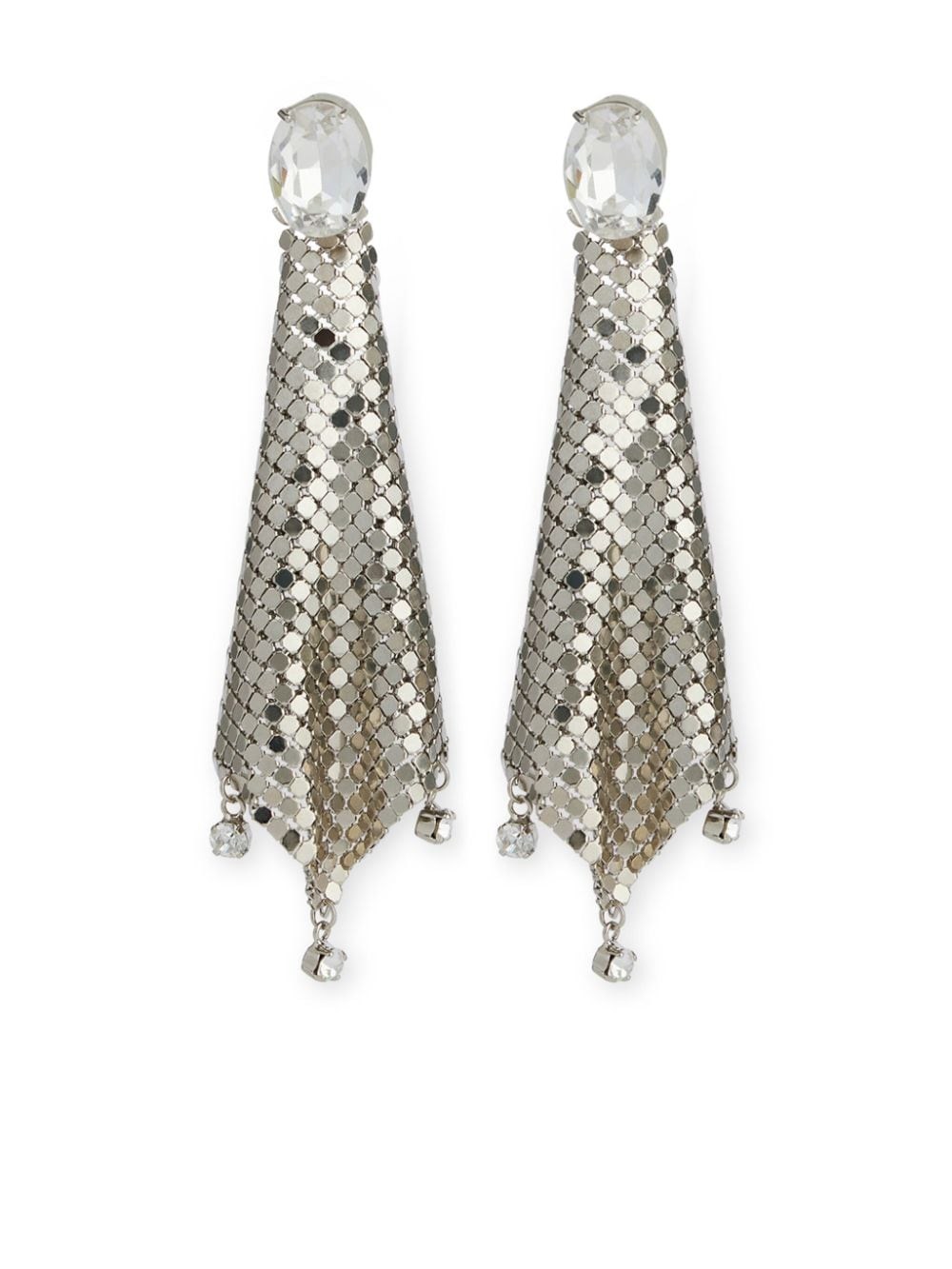 Shop Rabanne Mesh Earrings In Silver