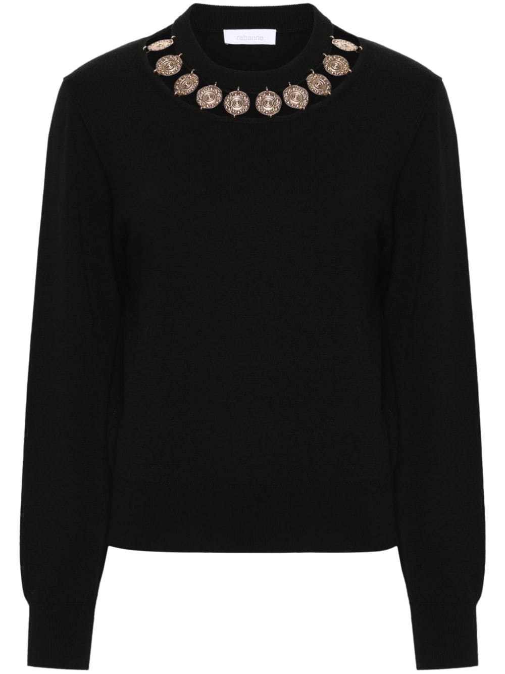 Shop Rabanne Coin Detail Sweater In Black  