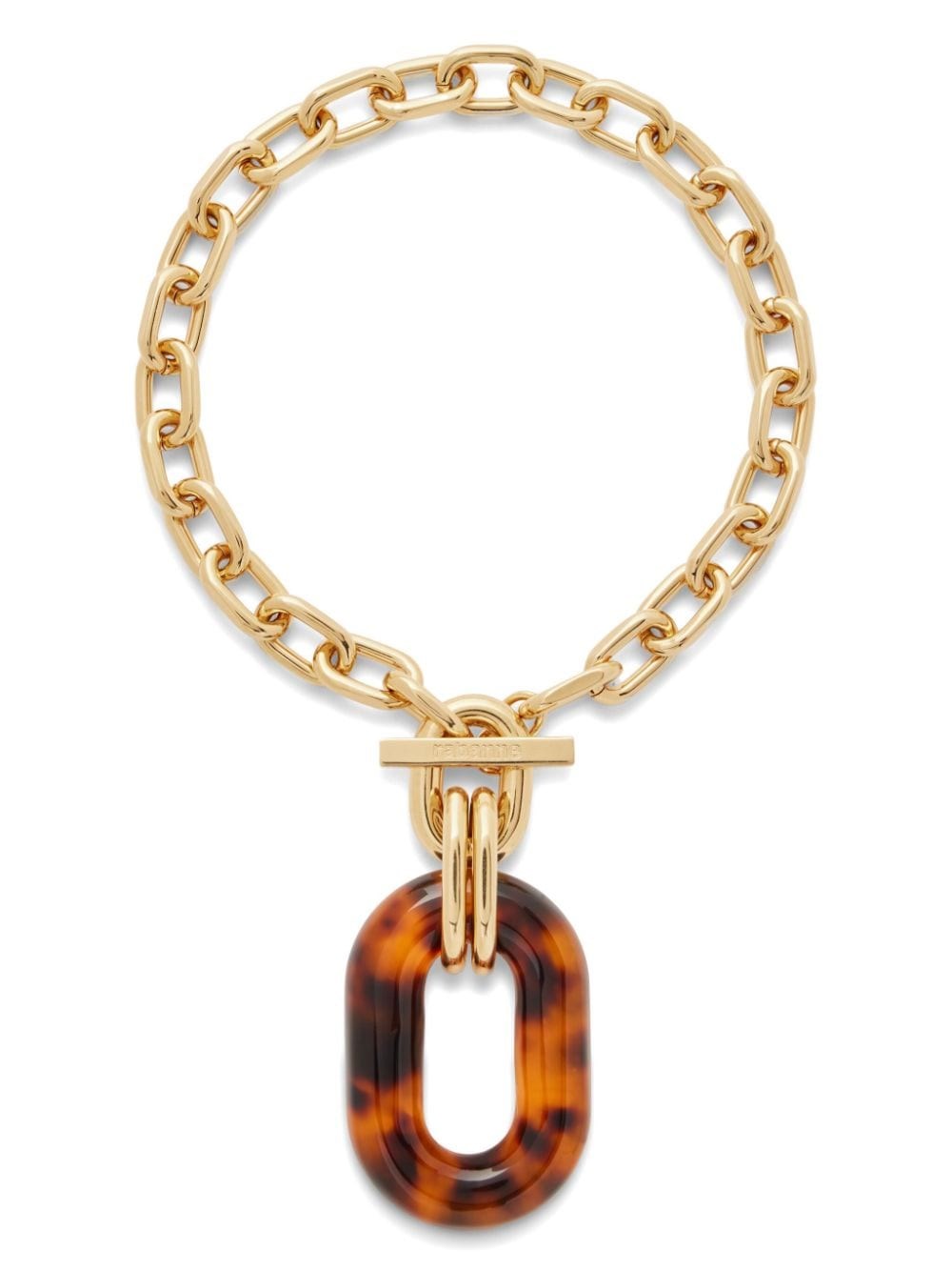 Shop Rabanne Necklace Xl Link Turtle In Gold