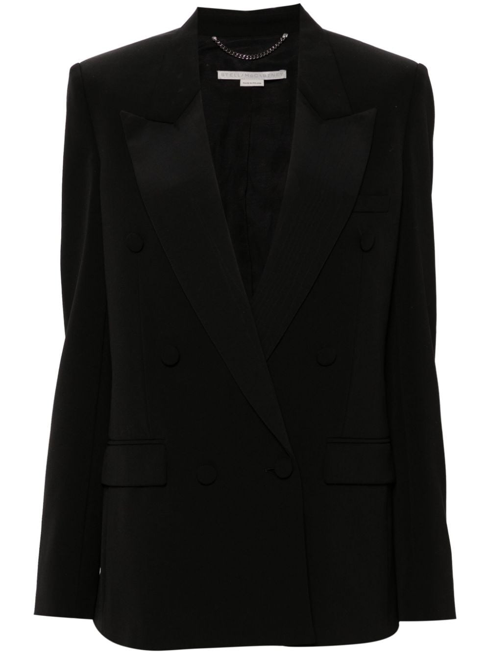 Shop Stella Mccartney Double-breasted Wool Blazer In Black  