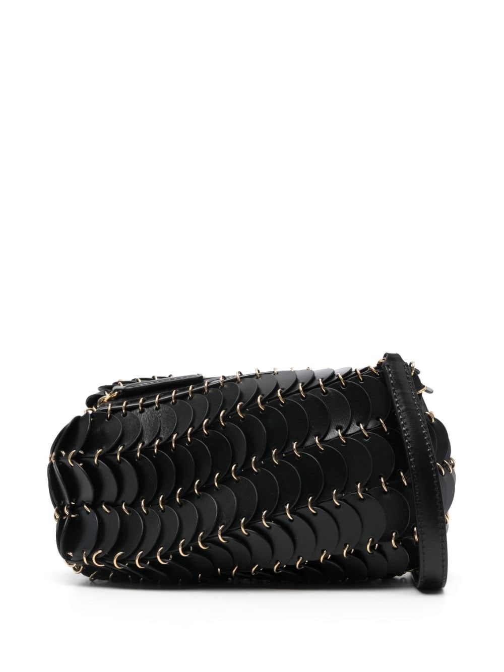 Shop Rabanne Paco Crossbody Bag With Leather Discs In Black  