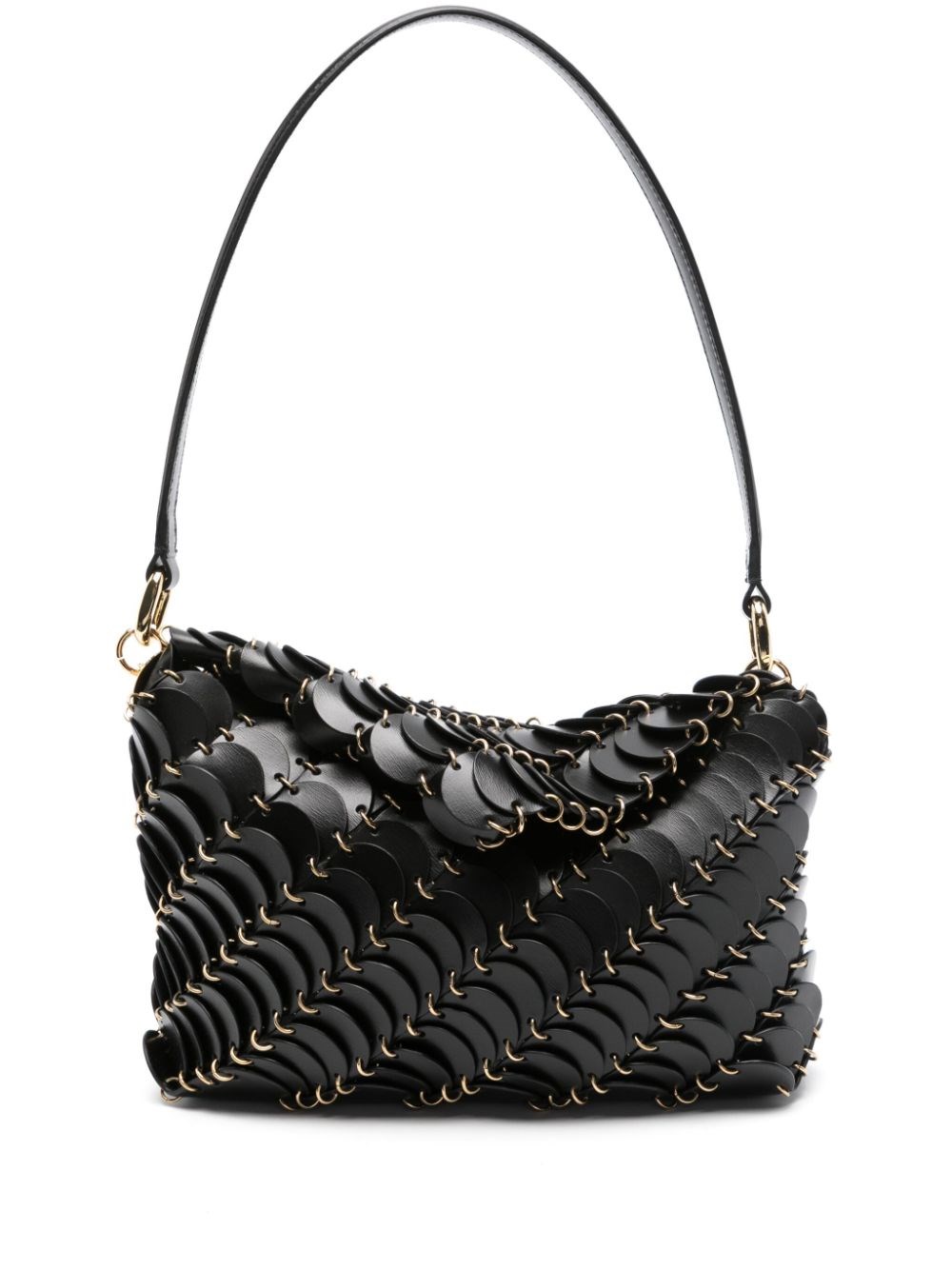 Shop Rabanne Paco Shoulder Bag With Leather Discs In Black  