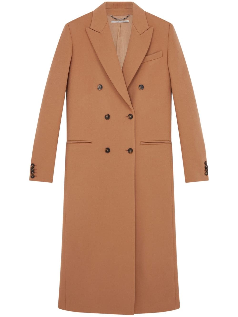 Shop Stella Mccartney Double-breasted Wool Coat In Neutrals