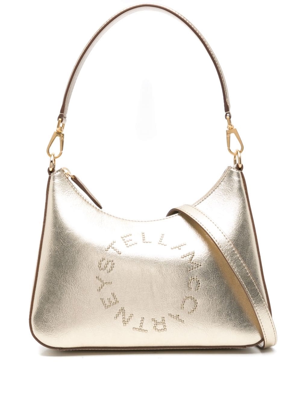 Stella Mccartney Logo Crossbody Bag In Gold