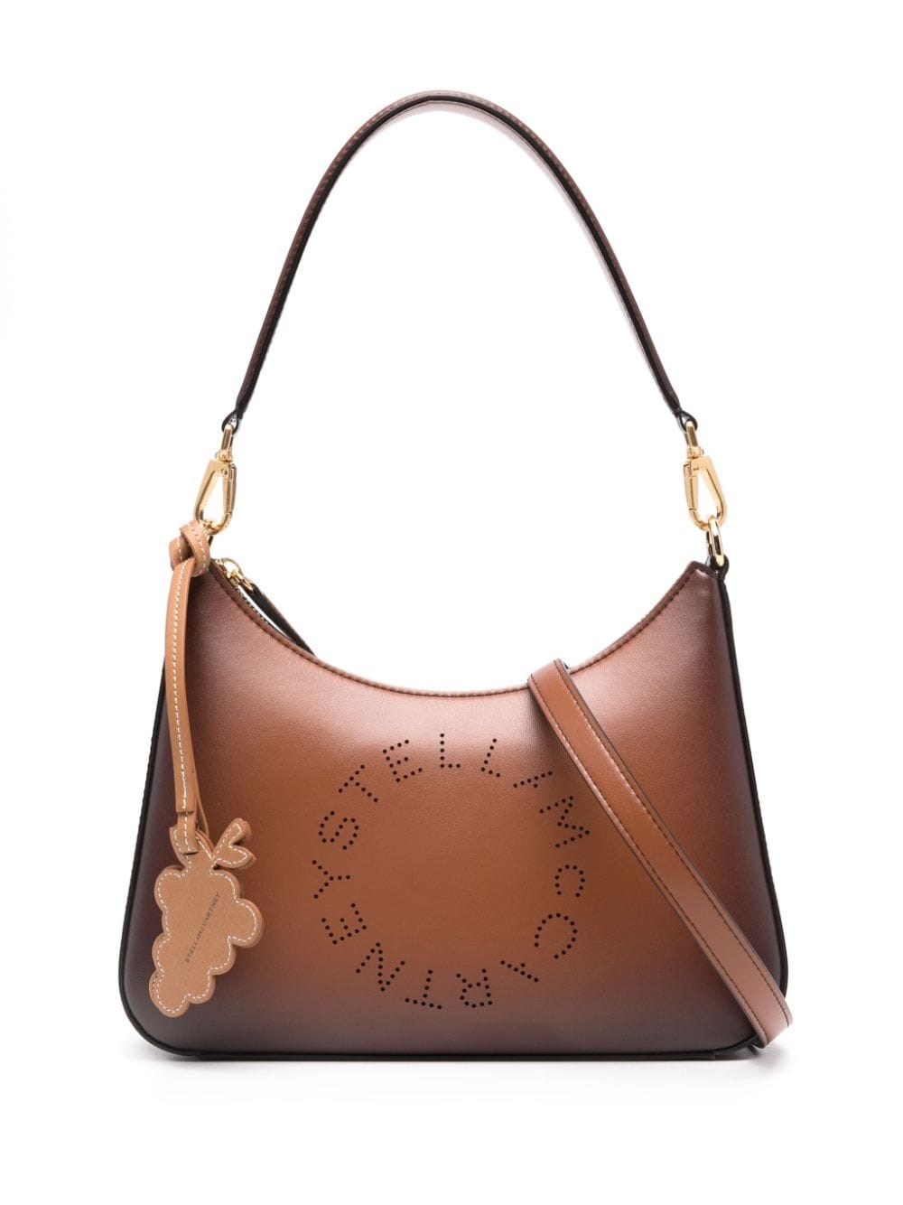 Stella Mccartney Perforated-logo Shoulder Bag In Brown