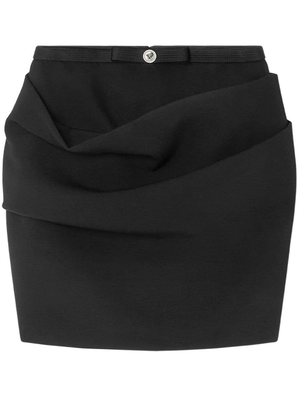 Shop Versace Wool Gabardine Skirt In Black  