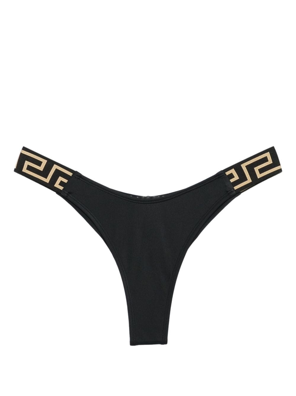 Shop Versace Greek Border Bikini Briefs In Black  