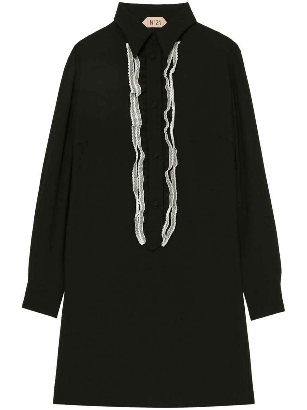 Shop N°21 Crepe Shirt Dress In Black  