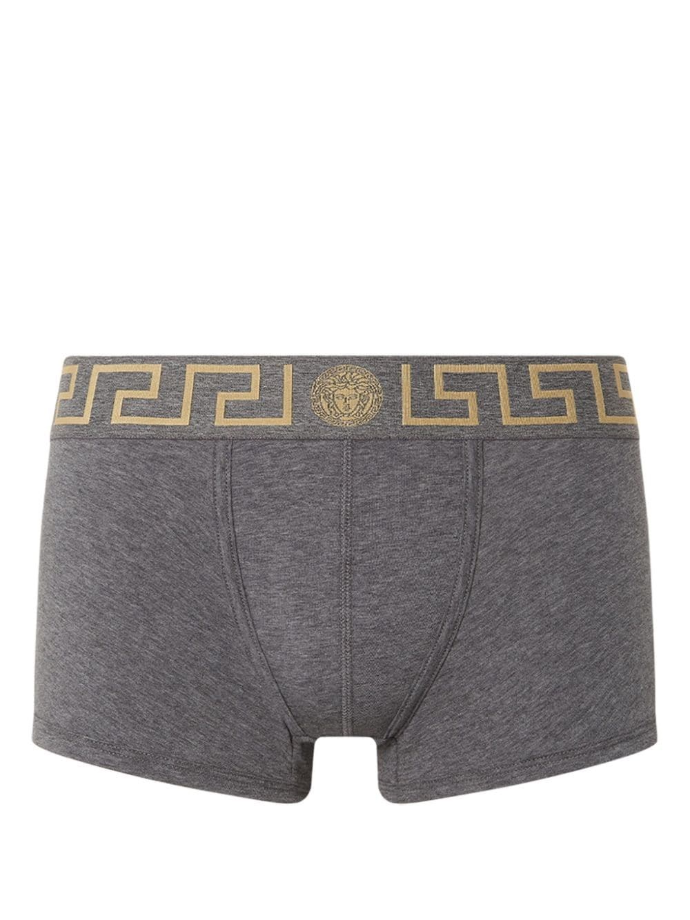 Shop Versace Boxer Logo In Gray