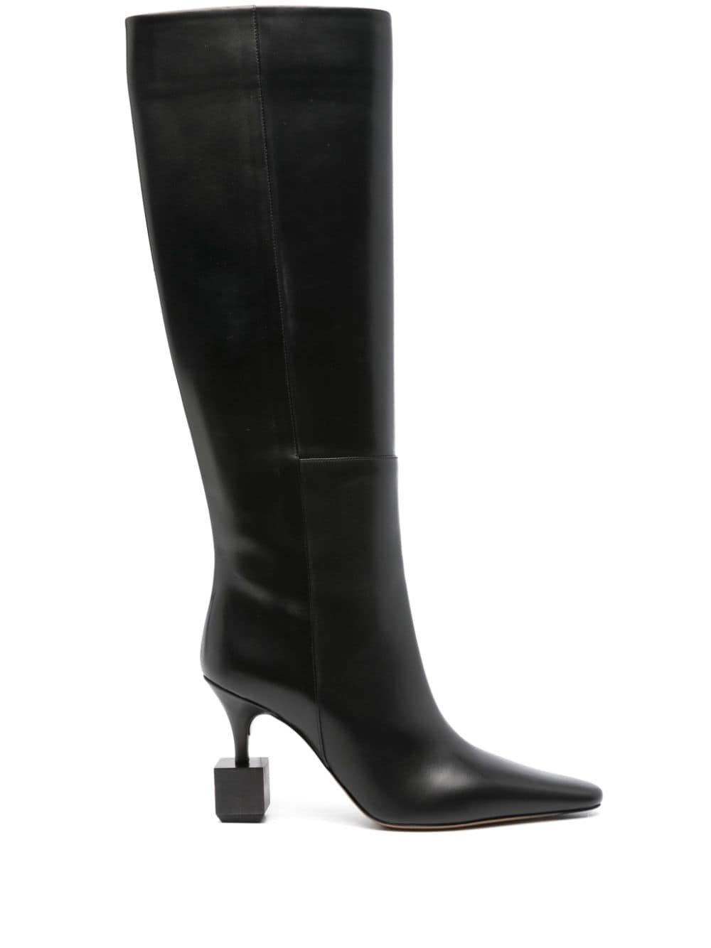 Shop Jacquemus Smooth Leather Boots In Black  