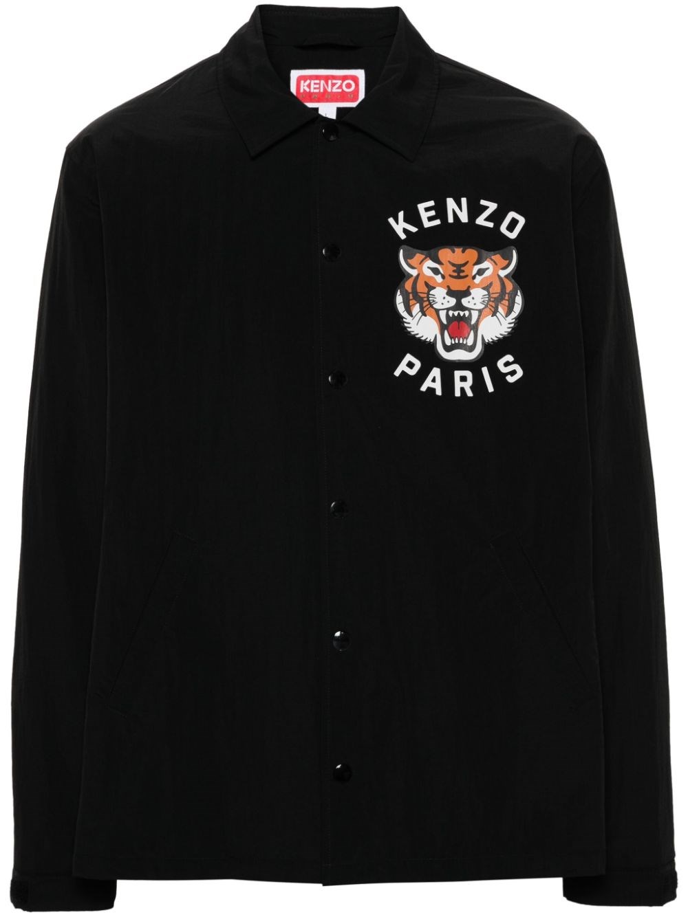 Shop Kenzo Logo Waterproof Jacket In ブラック