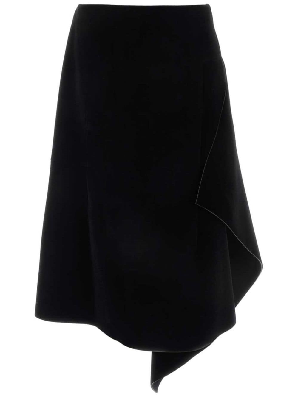 スカート DRIES VAN NOTEN BLACK VELVET SKIRT Dries Van Noten Black Velvet Draped Skirt | ModeSens