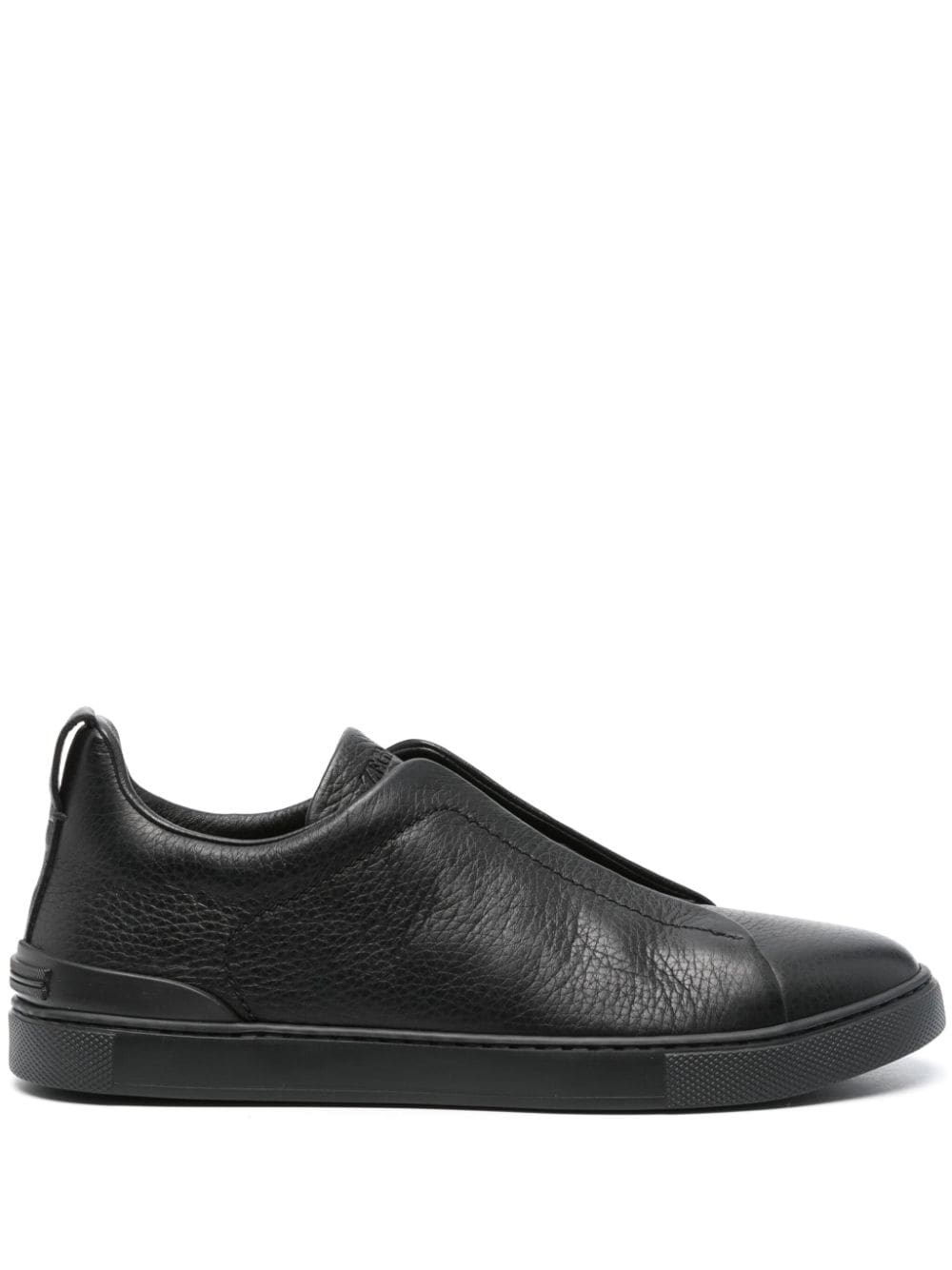 Shop Zegna 'triple Stitch' Sneakers In Black  