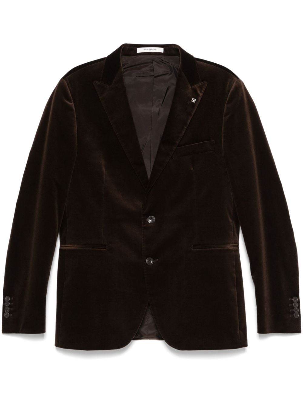 Shop Tagliatore Velvet Blazer In Brown