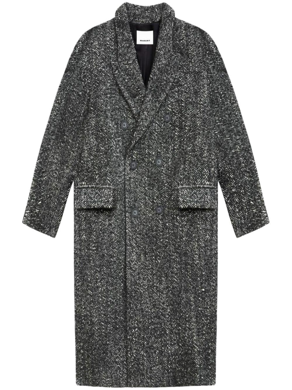 Shop Marant 'denton' Double-breasted Coat In Black  