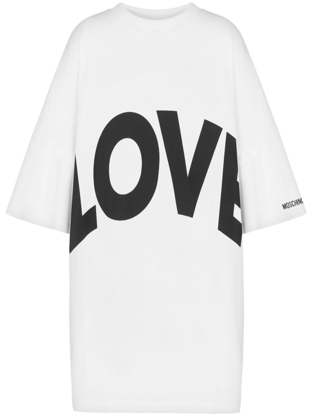 Shop Moschino Cotton Jersey Dress In White