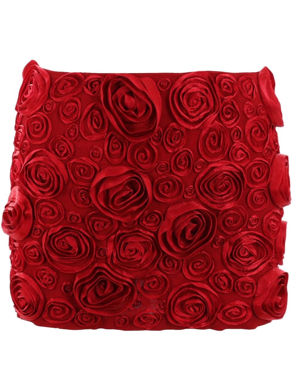 Shop Blumarine Skirt With 3d Embroidery In Red