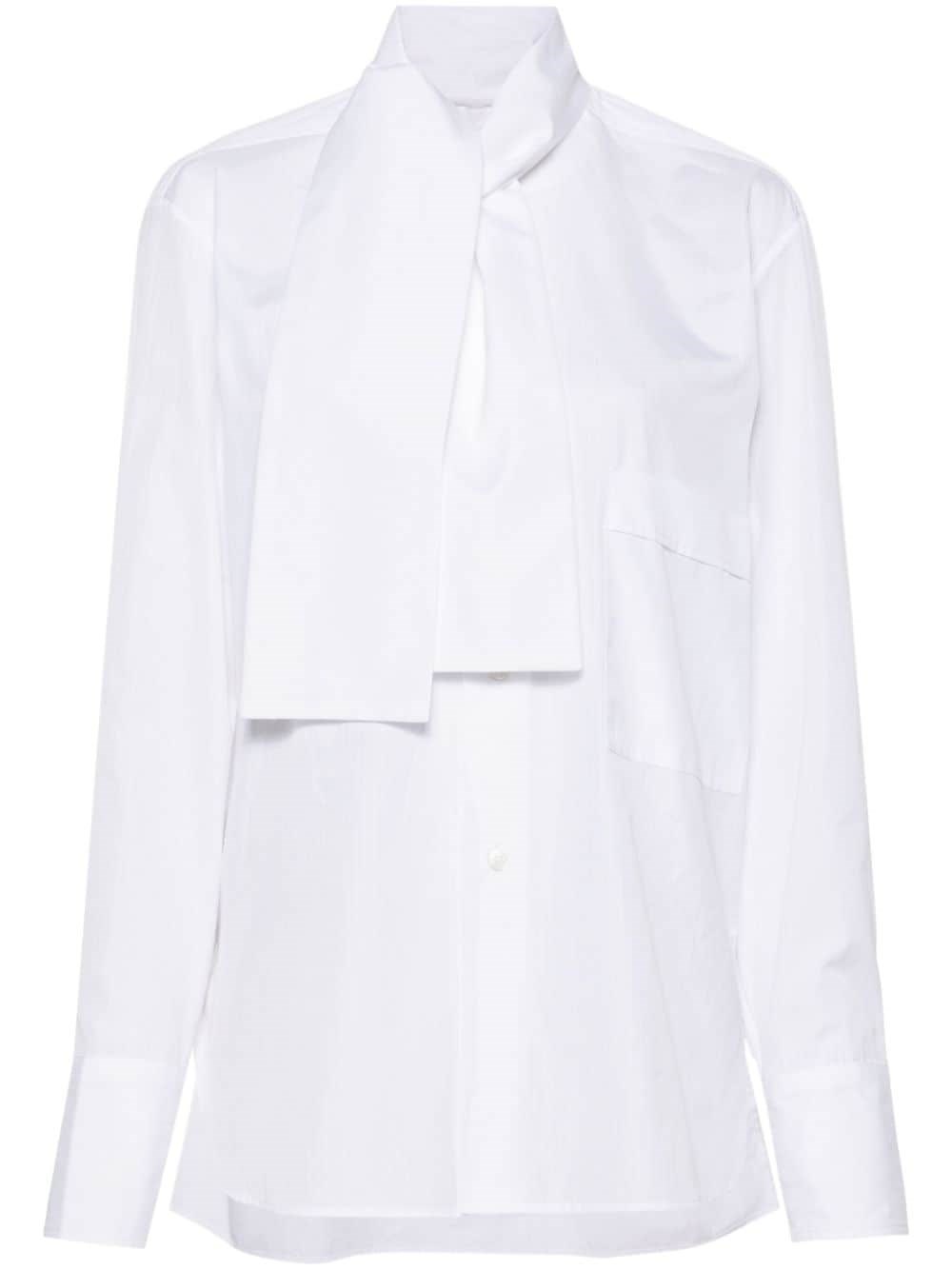 Shop Plan C Cotton Poplin Shirt In White