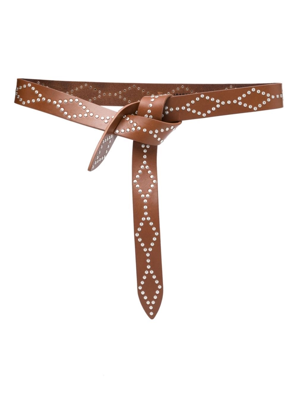 Isabel Marant Brown Leather Belt With Knotted Front In Brown