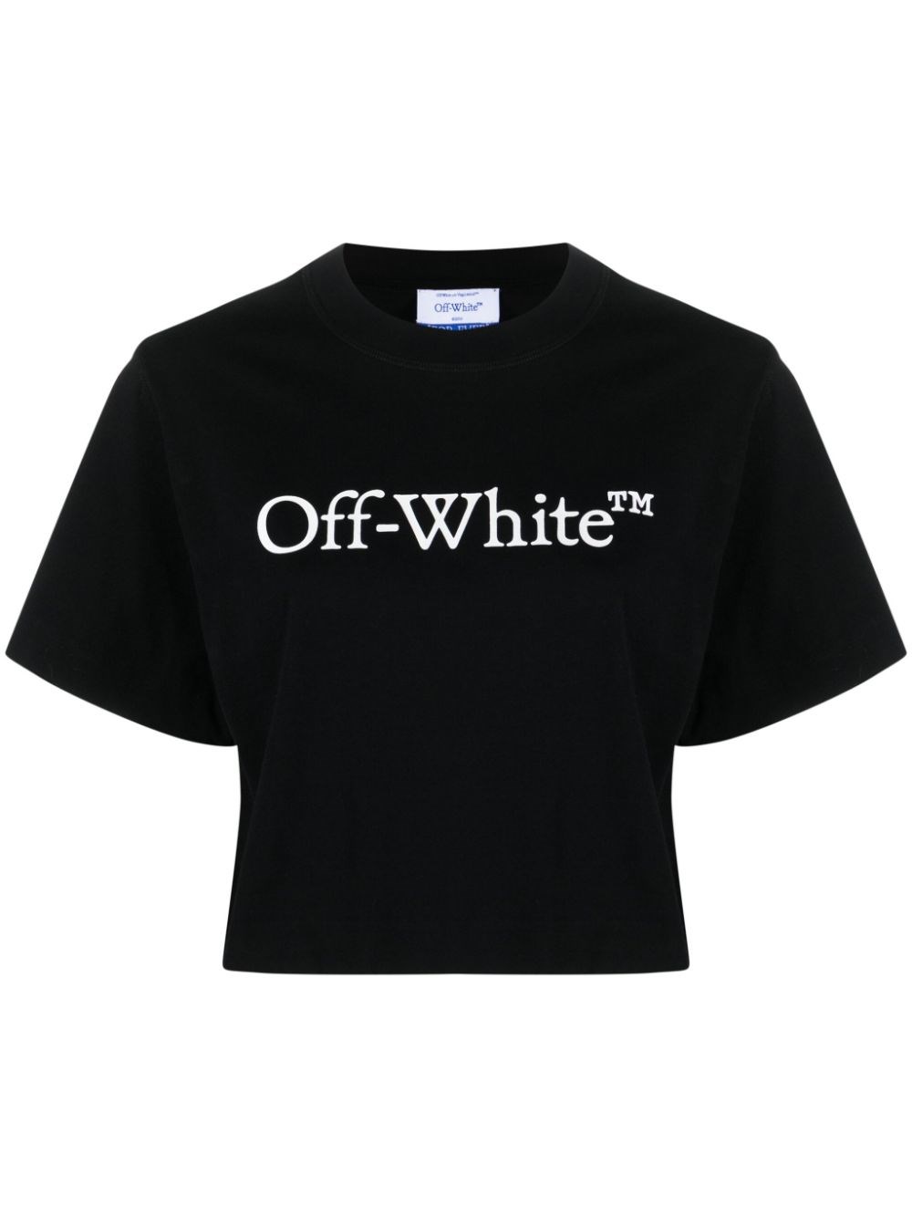 Shop Off-white Cropped T-shirt In Black  