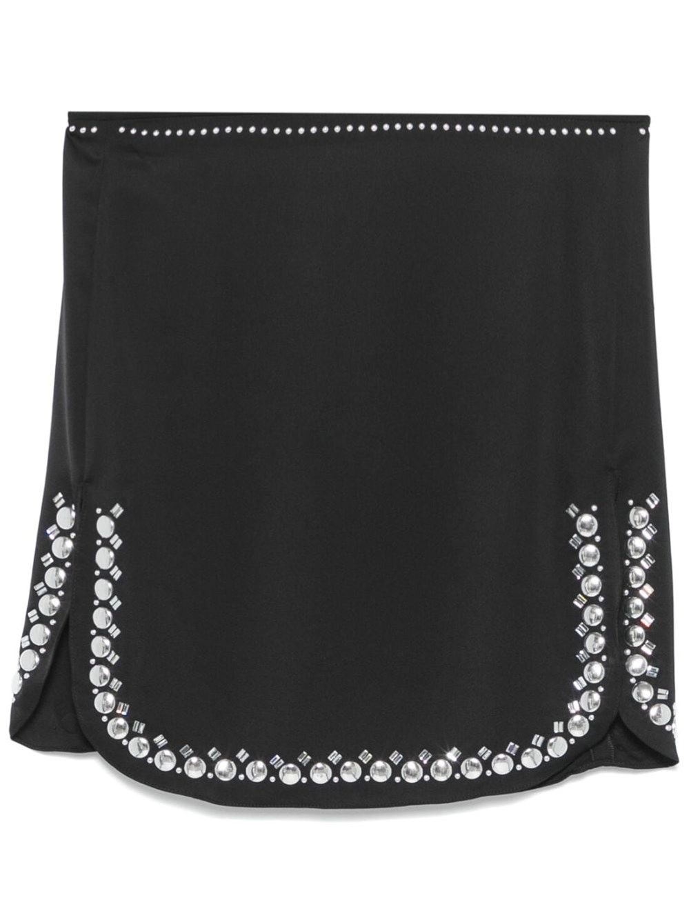 Shop Rabanne Satin Miniskirt In Black  