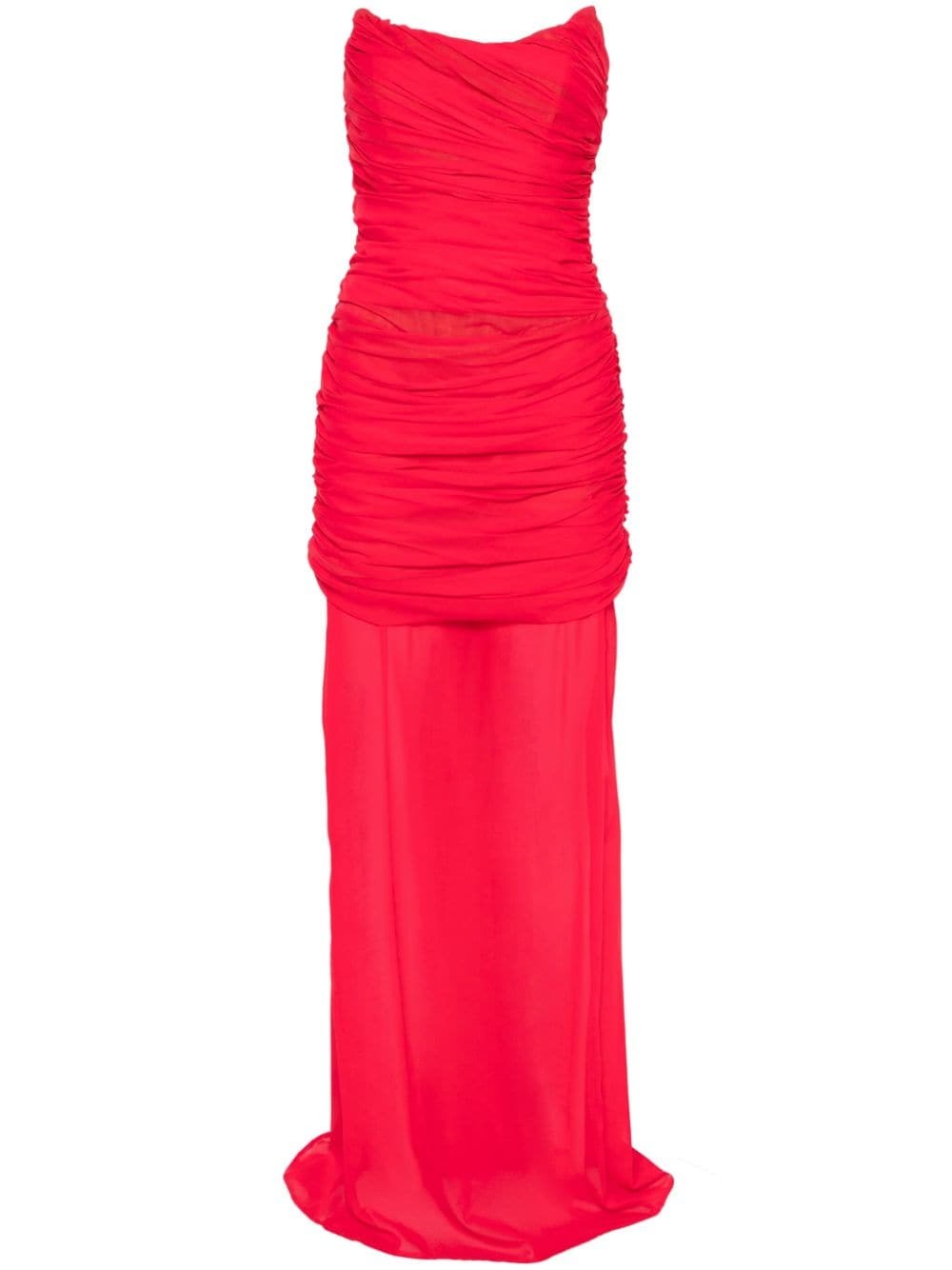 Shop Giuseppe Di Morabito Bustier Dress In Red