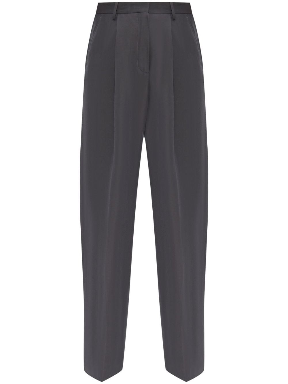 Shop Dries Van Noten Wool Blend Wide Pants In Gray