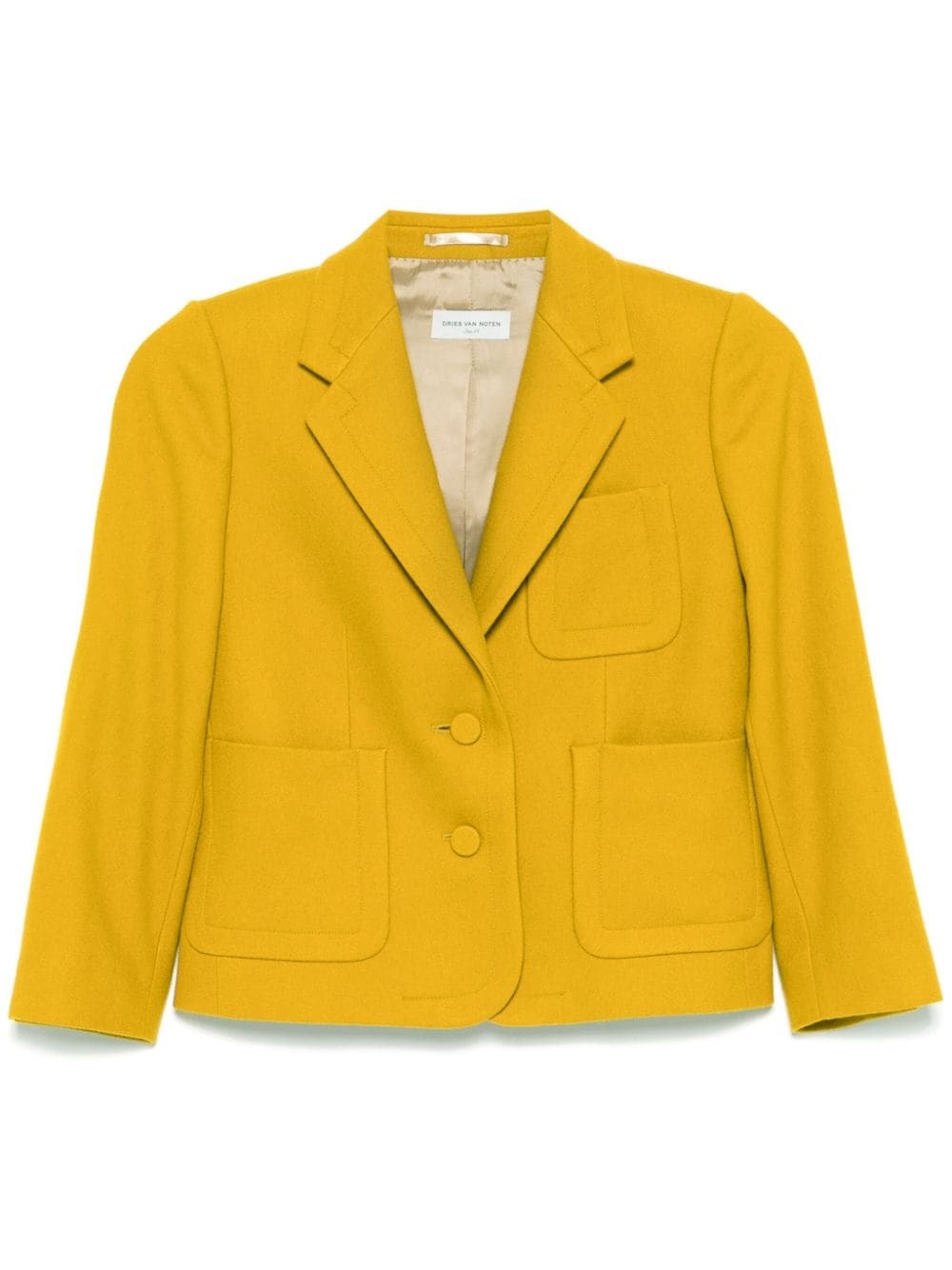 Shop Dries Van Noten Wool Blazer In Yellow