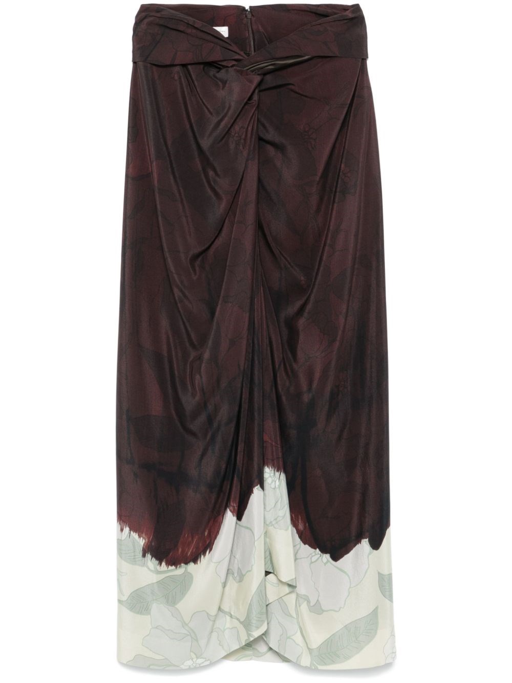 Shop Dries Van Noten Draped Skirt In Brown