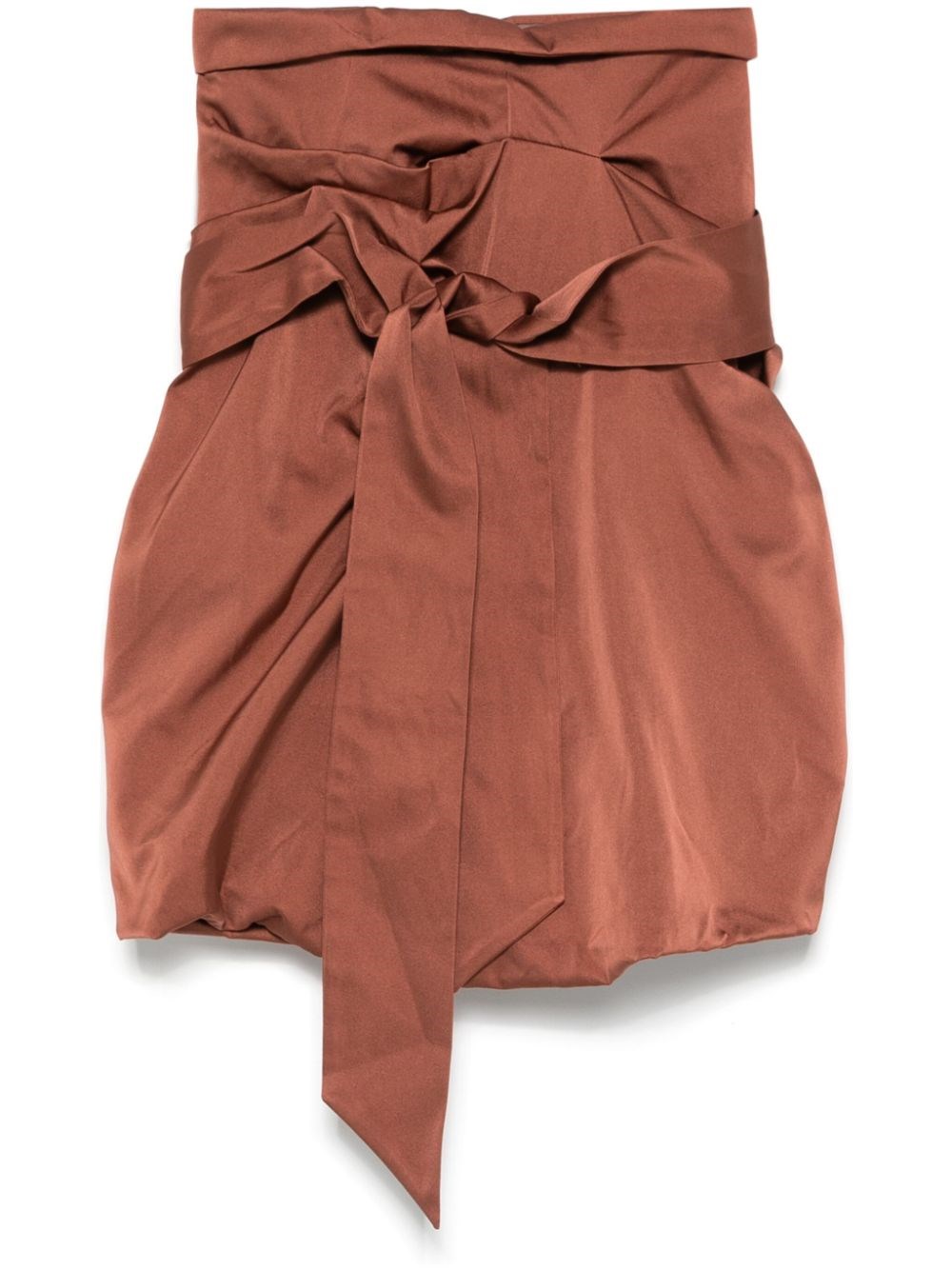 Shop Dries Van Noten Double Satin Skirt In Brown