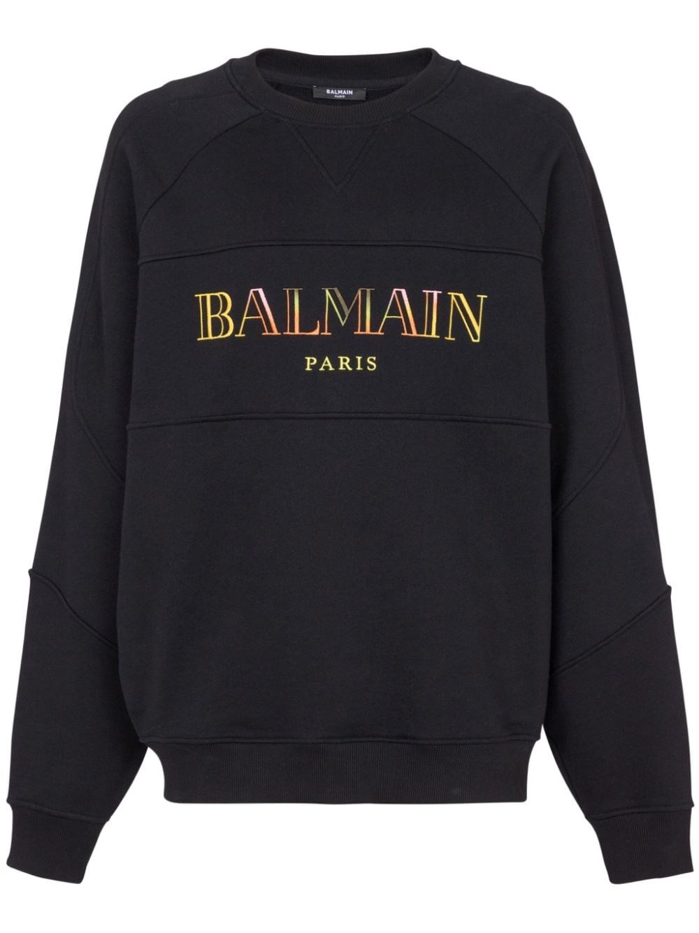 Shop Balmain Logo Sweatshirt In Black  