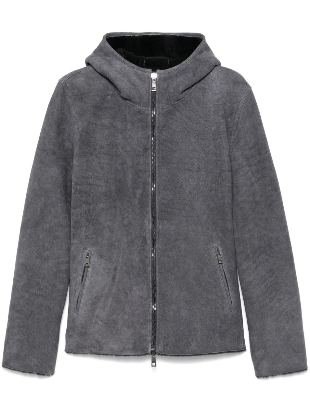 Giorgio Brato Shearling-lining Hooded Jacket In Gray