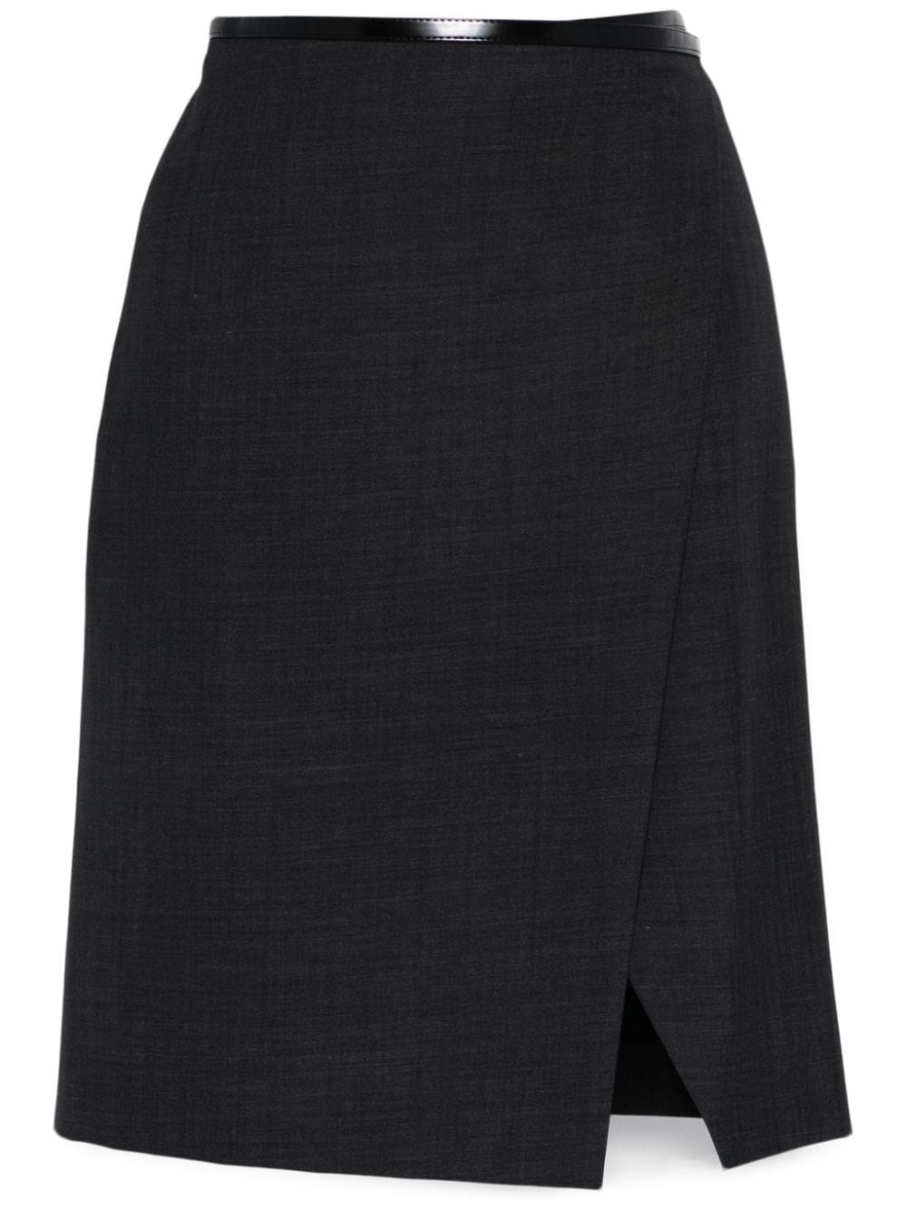 Shop Philosophy Di Lorenzo Serafini Wrap Skirt In Gray