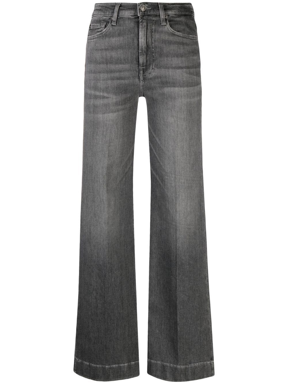 7 For All Mankind Flared Jeans In Gray