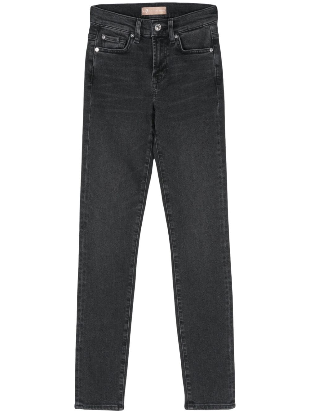 7 For All Mankind Skinny Jeans In Black  