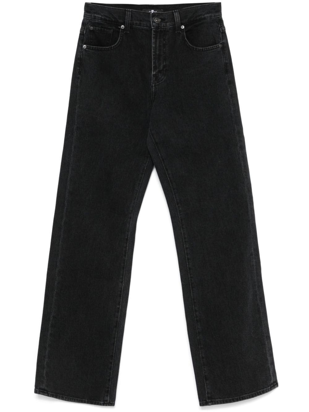 7 For All Mankind Straight-leg Jeans In Black