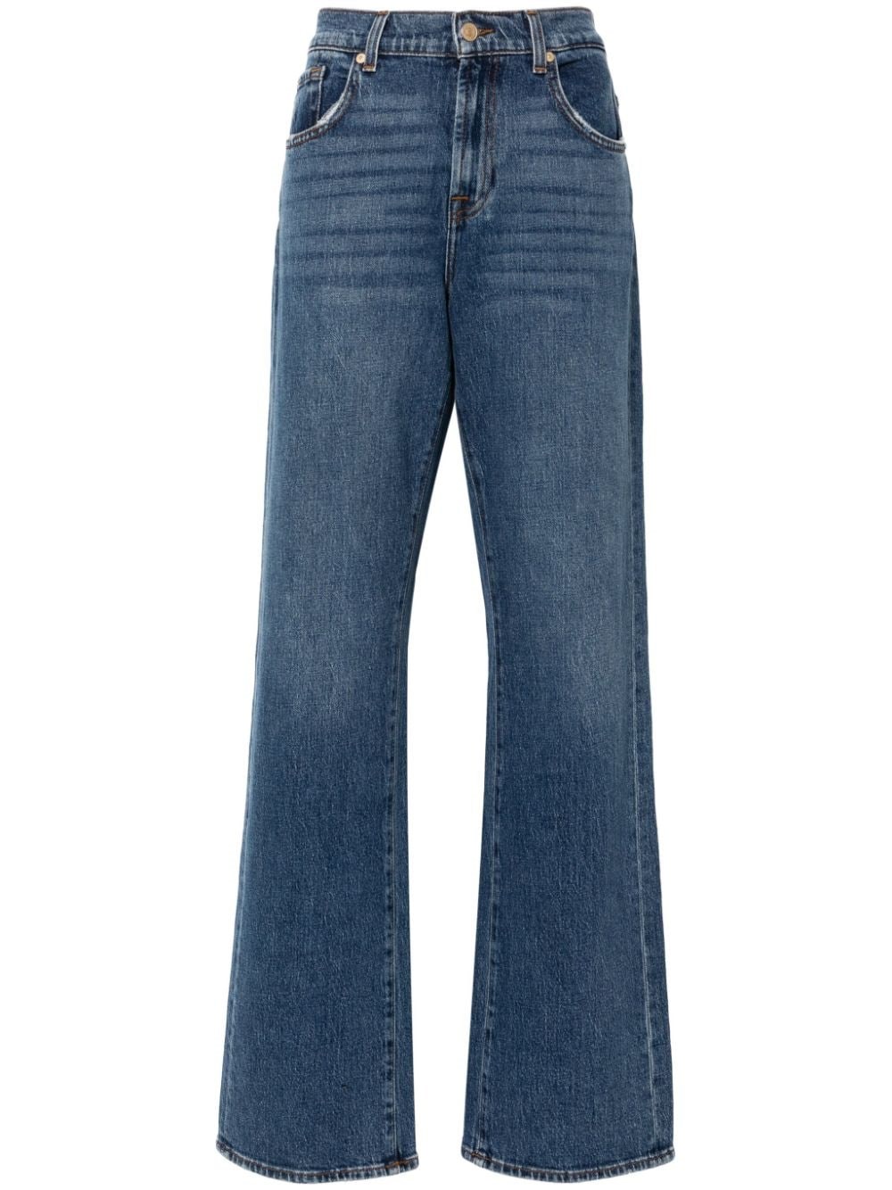 7 For All Mankind High Waist Lyocell Jeans In Blue