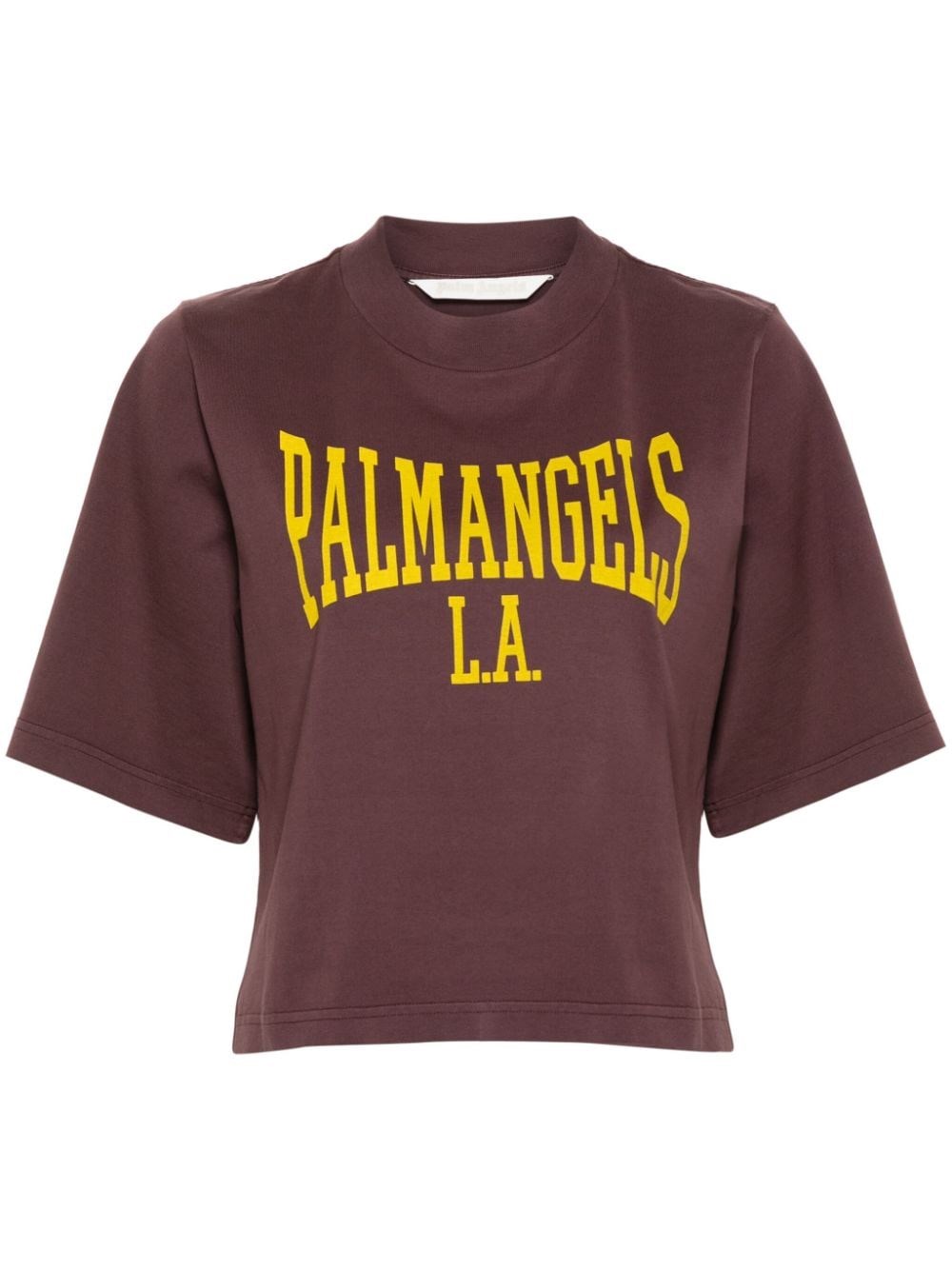 Shop Palm Angels T-shirt Crop College In Multi