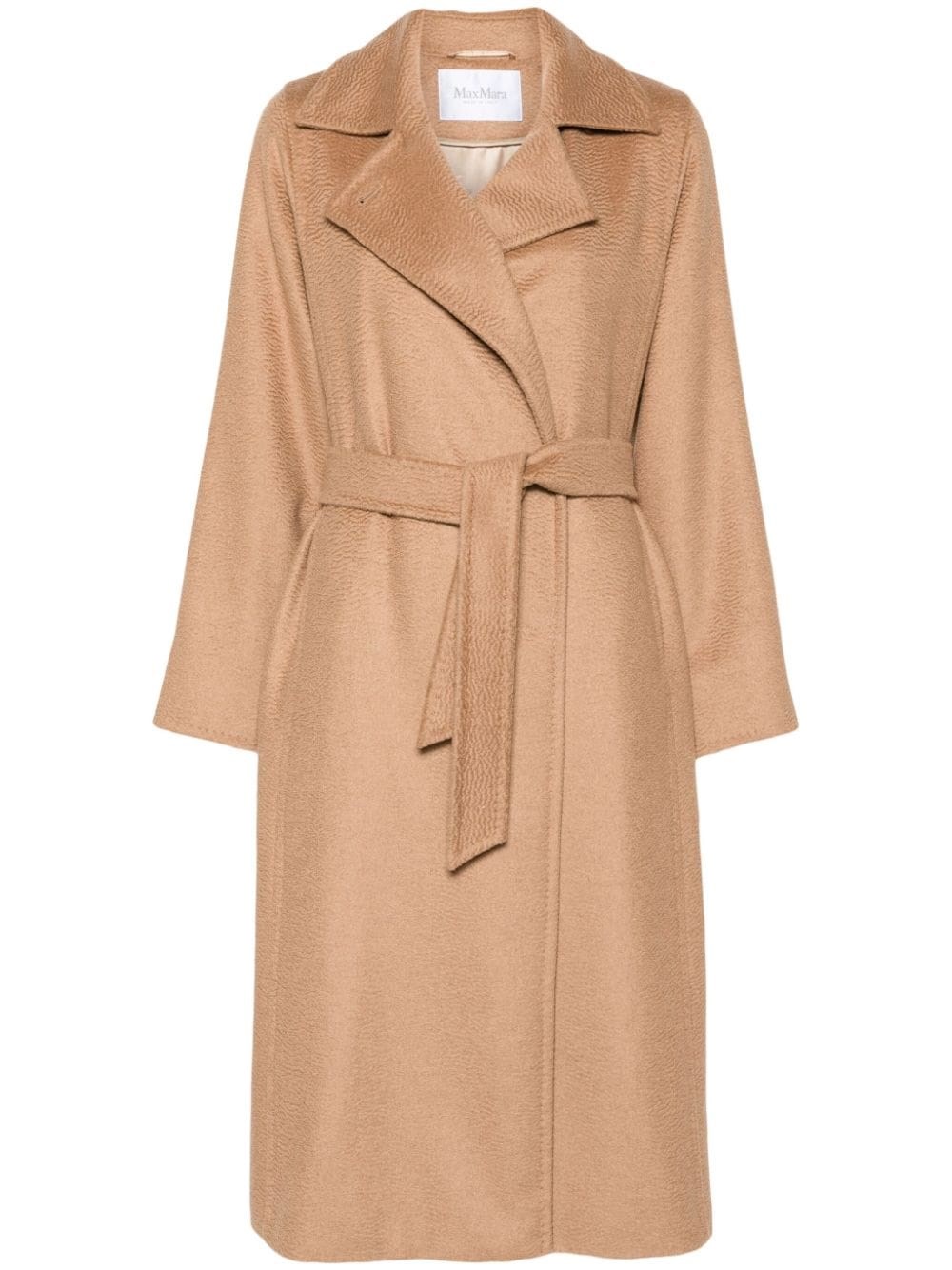 Max Mara Cashmere Robe Style Coat With Eight In Neutrals