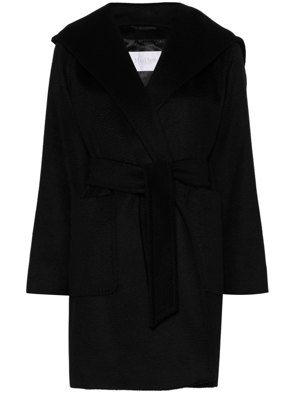 Shop Max Mara Camel Coat 'rialto' In Black  