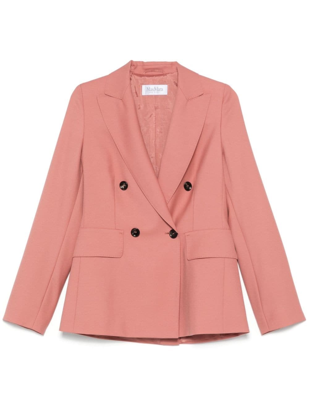 Shop Max Mara Wool Gabardine Blazer In Pink