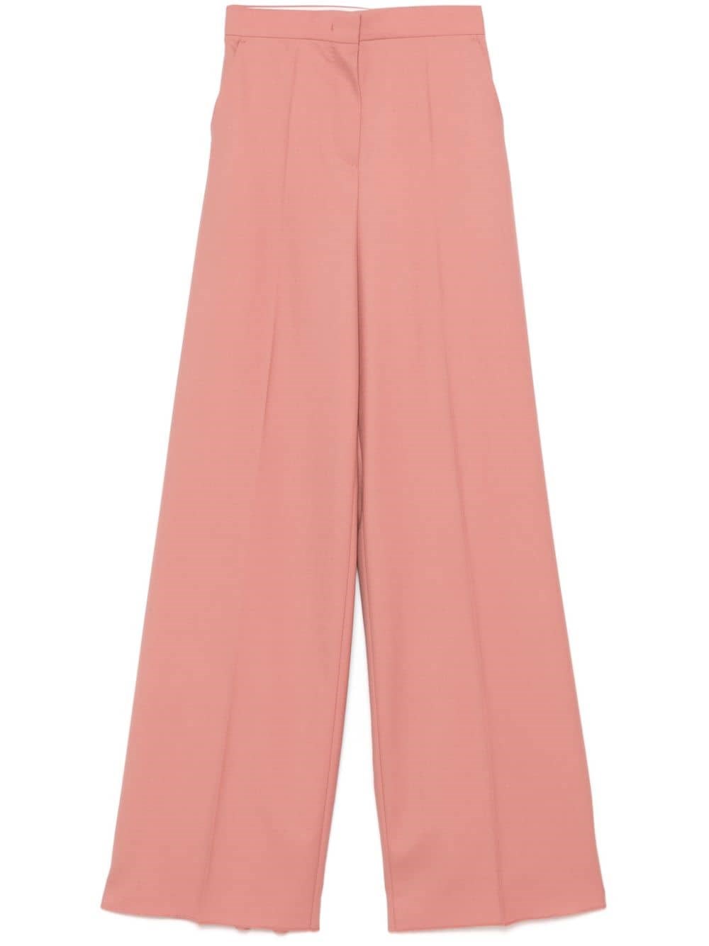 Shop Max Mara Loose Wool Trousers In Pink