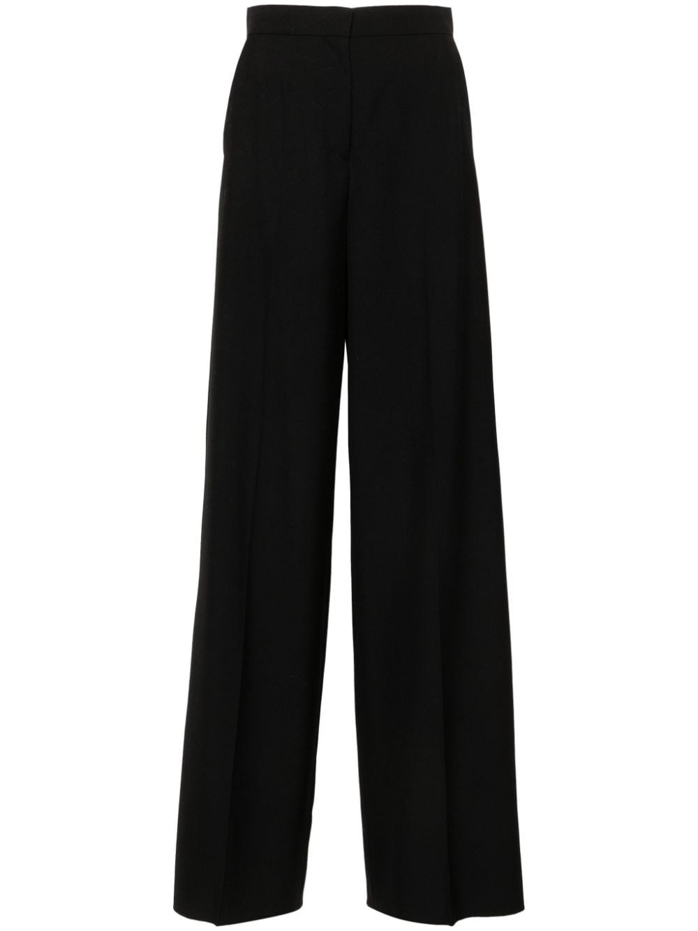 Shop Max Mara Loose Wool Trousers In Black  