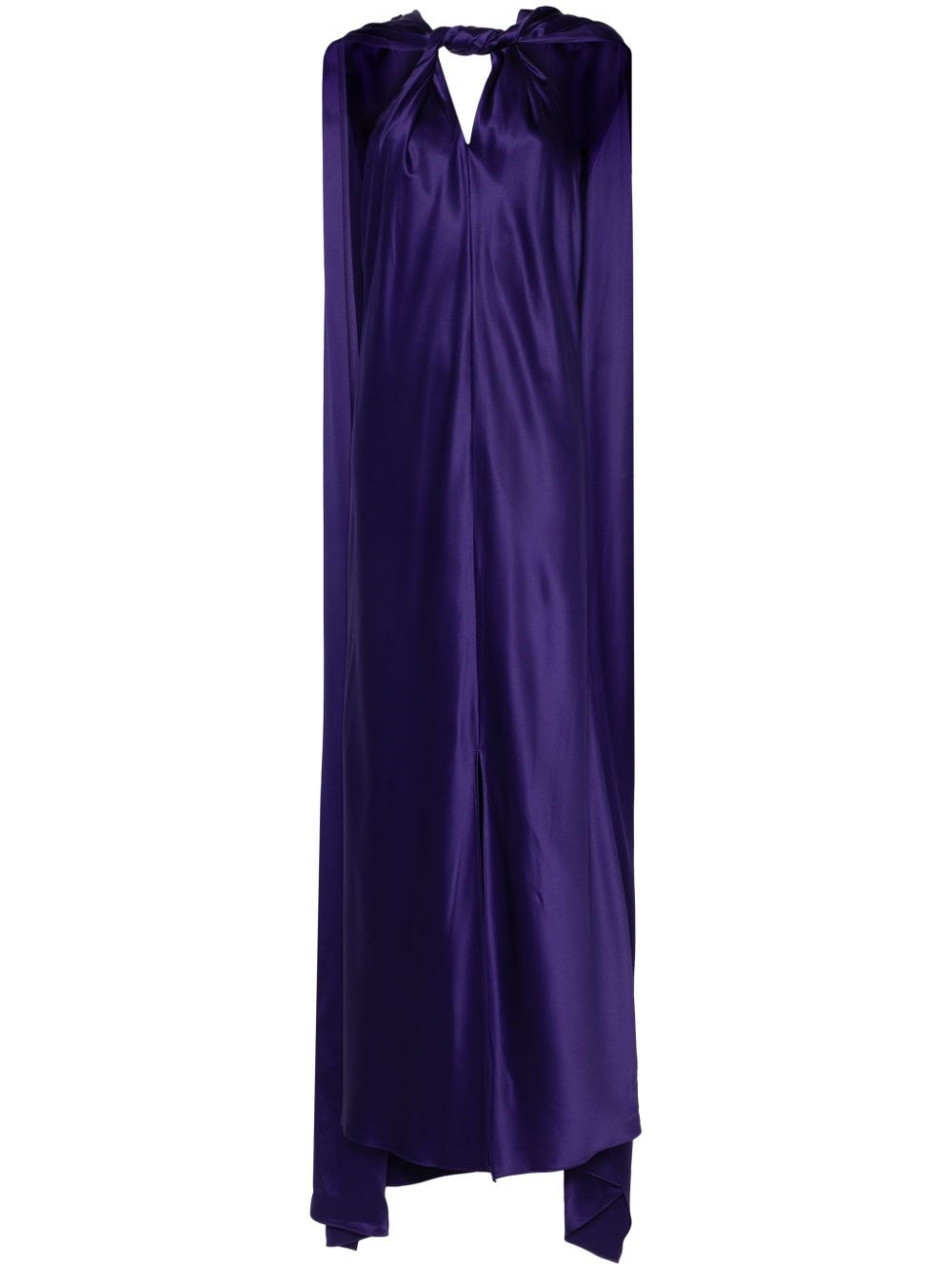 Shop Max Mara Silk Satin Dress In Purple