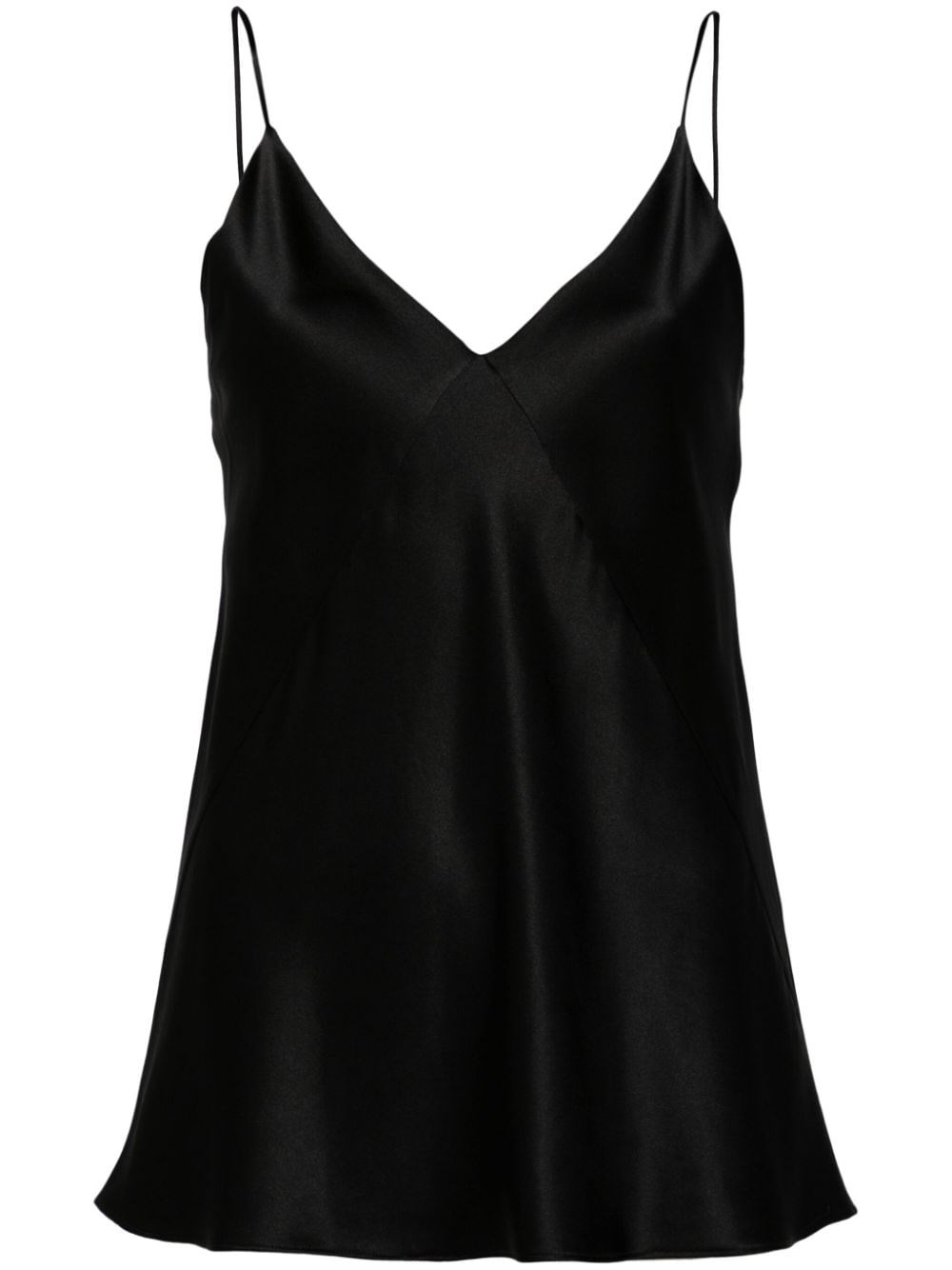 Shop Max Mara Silk Slip Top In ブラック