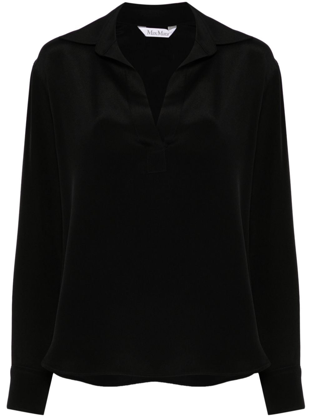 Shop Max Mara Crepe De Chine Silk Shirt In Black  