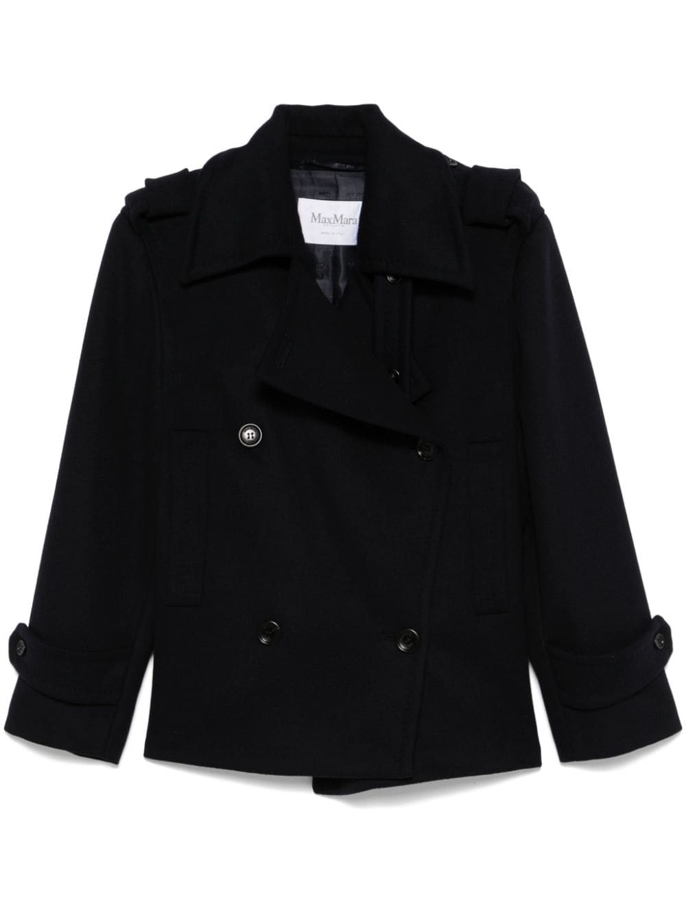 Shop Max Mara Over Trench Coat Jacket In Blue