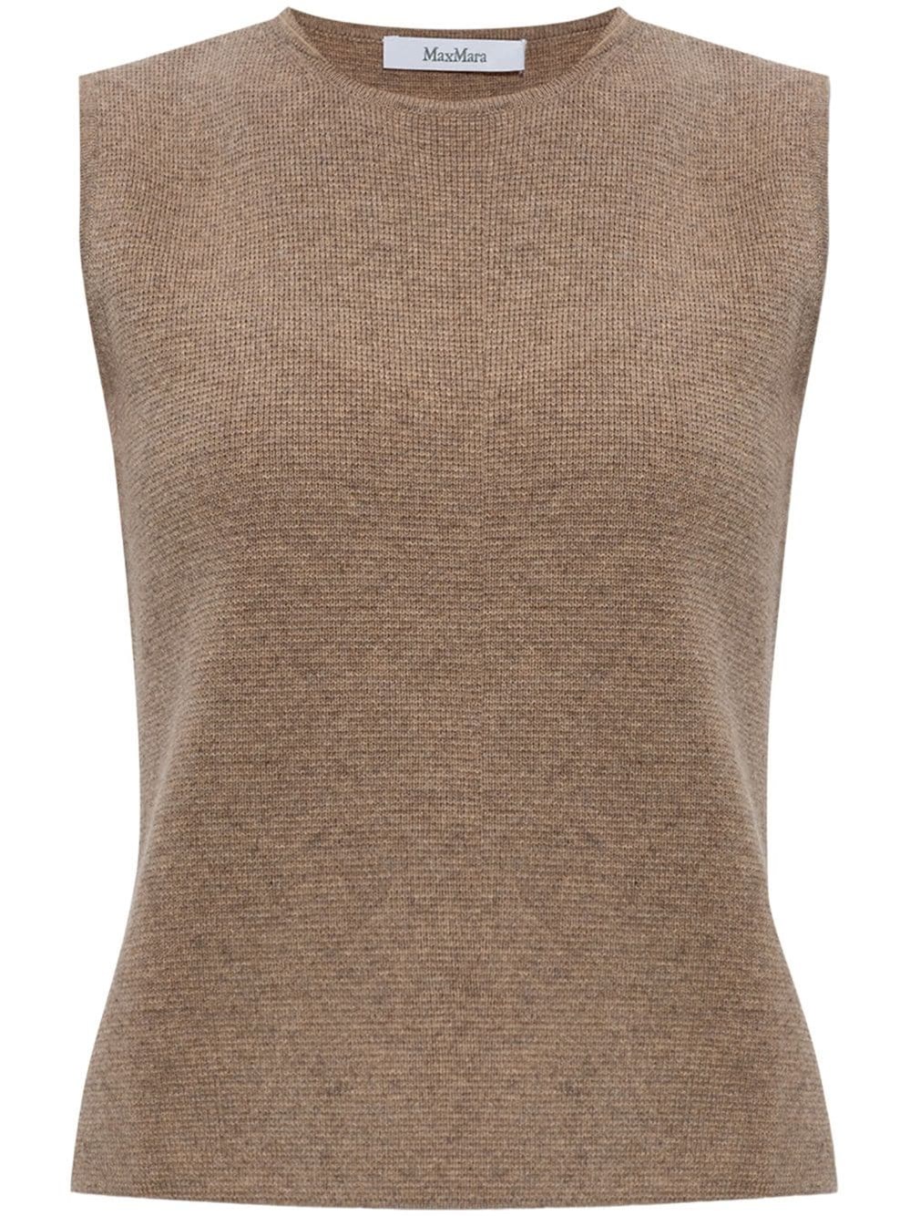 Shop Max Mara Wool And Cachemire Top In Brown