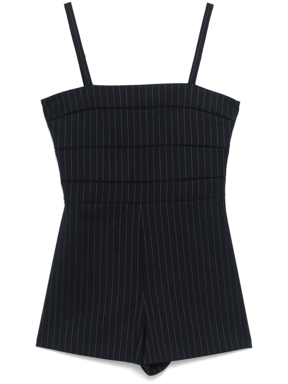 Max Mara Pinstripe Wool Culotte Jumpsuit In Blue