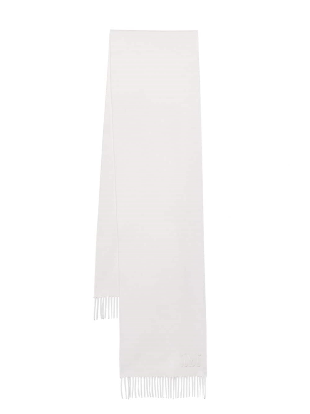 Shop Max Mara Cascashmere Scarf With Embroidery In White